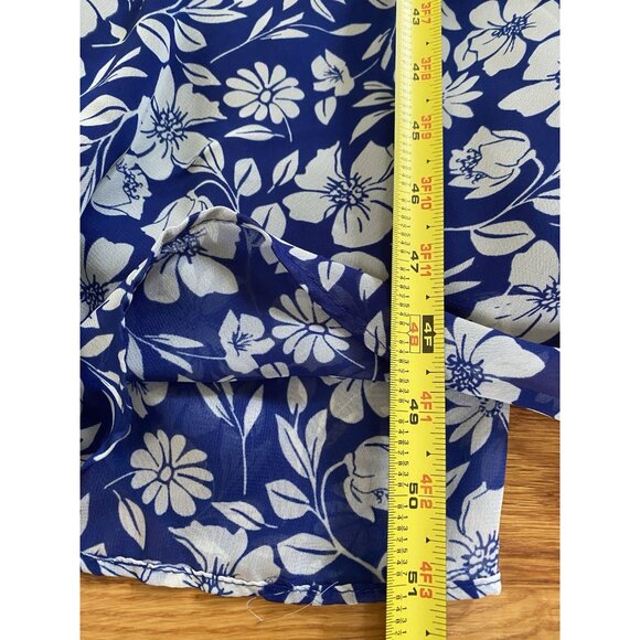 Lane Bryant Womens Size 26 Blue Floral Maxi Dress Sleeveless V-Neck - Picture 11 of 11